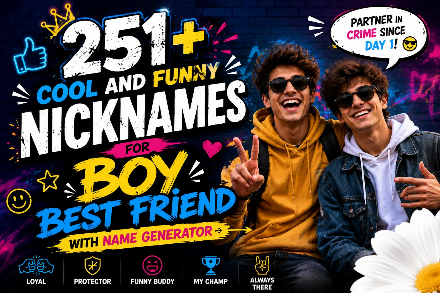 Cool and Funny Nicknames for Boy Best Friend With Name Generator