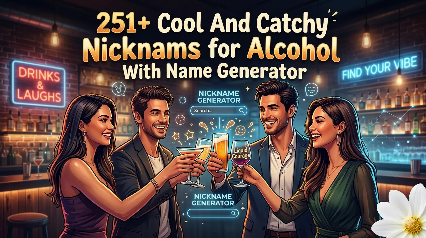 Cool And Catchy Nicknames for Alcohol With Name Generator