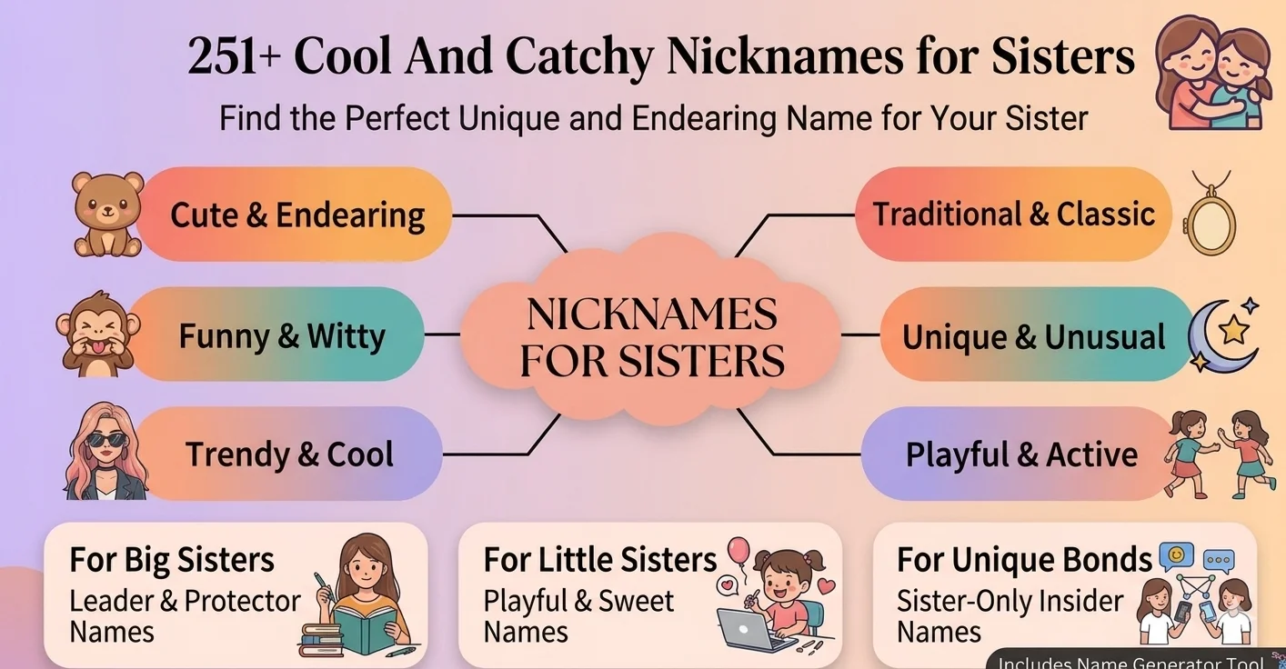 Cool And Catchy Nicknames for Sisters With Name Generator