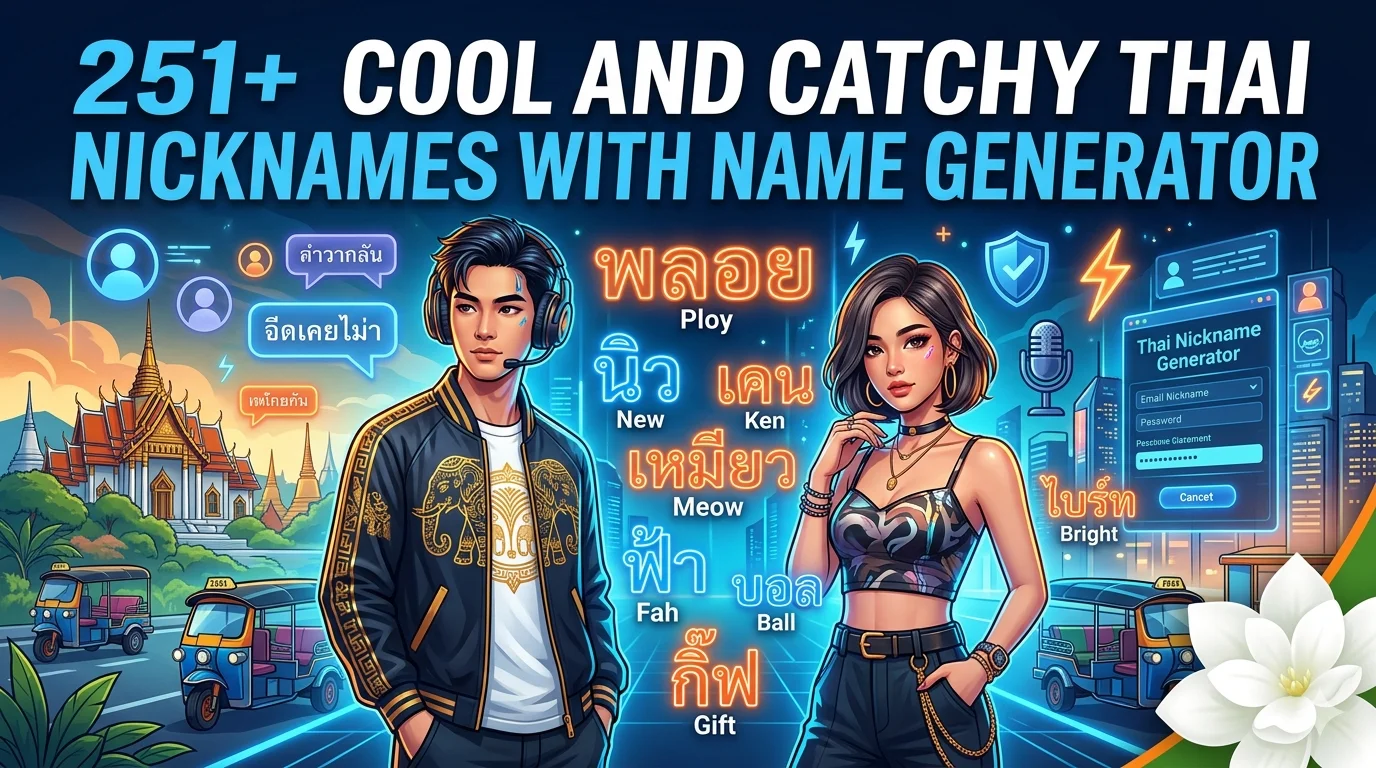 Cool And Catchy Thai Nicknames With Name Generator