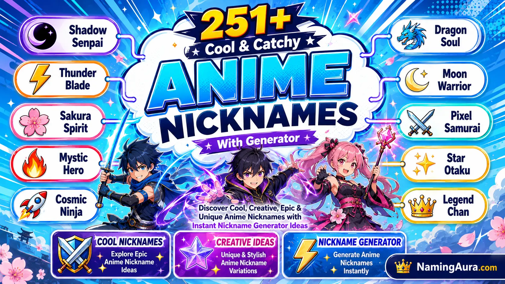 Cool & Catchy Anime Nicknames With Generator