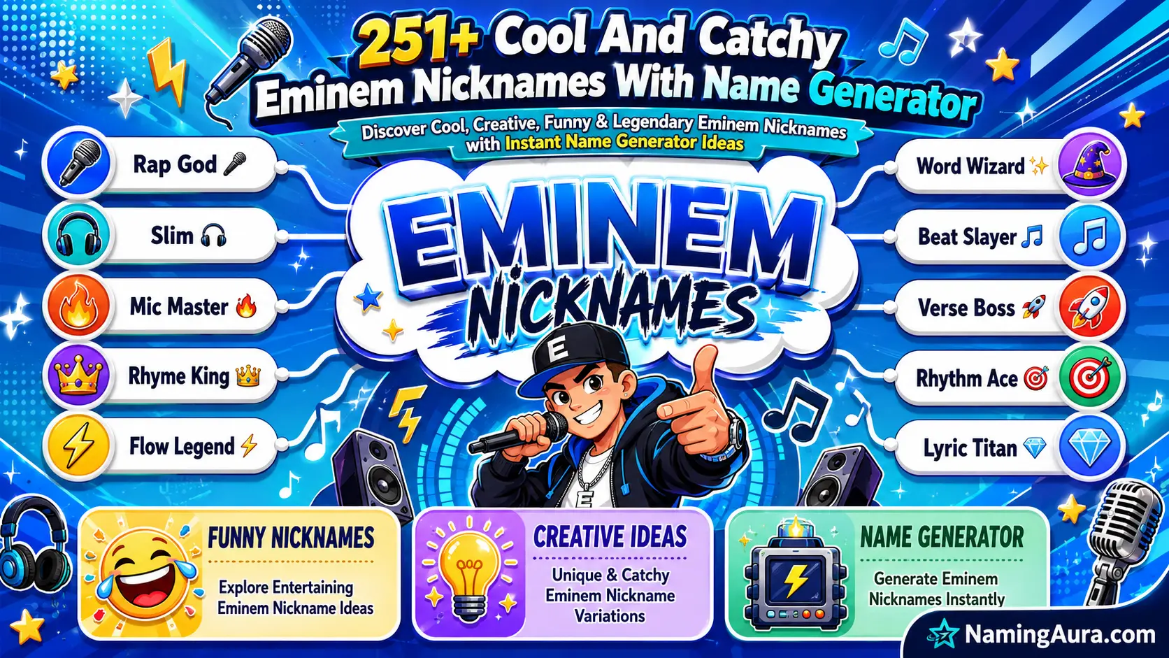 Cool And Catchy Eminem Nicknames With Name Generator