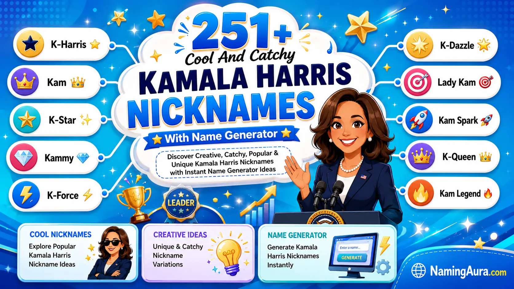 Cool And Catchy Kamala Harris Nicknames With Name Generator