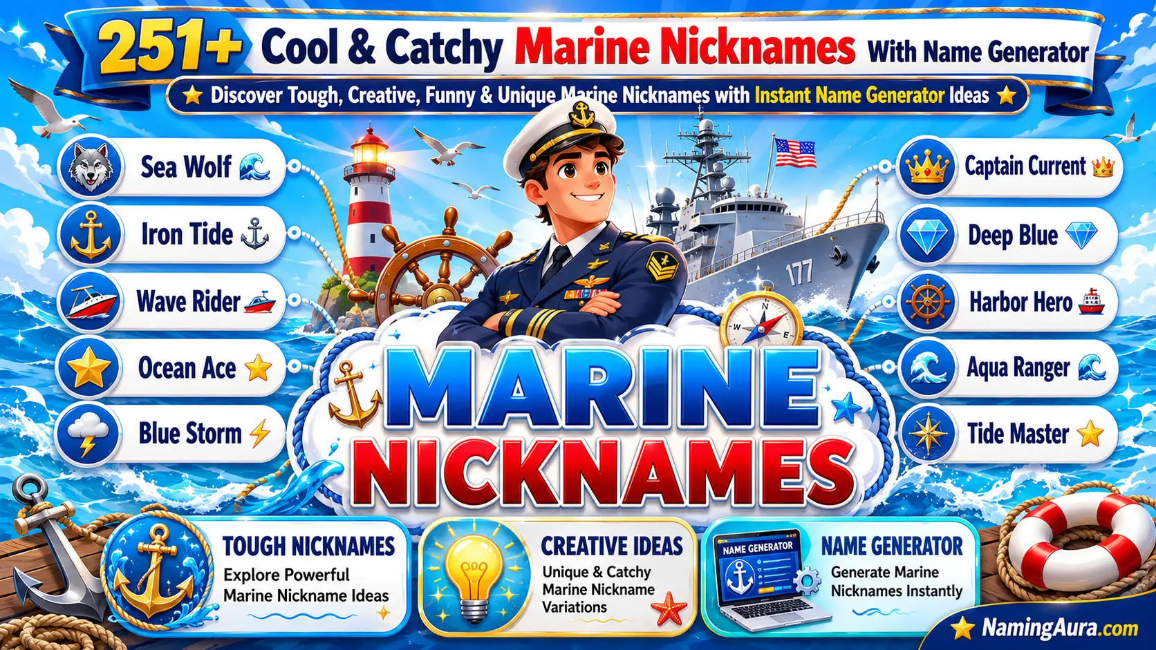 Cool & Catchy Marine Nicknames With Name Generator