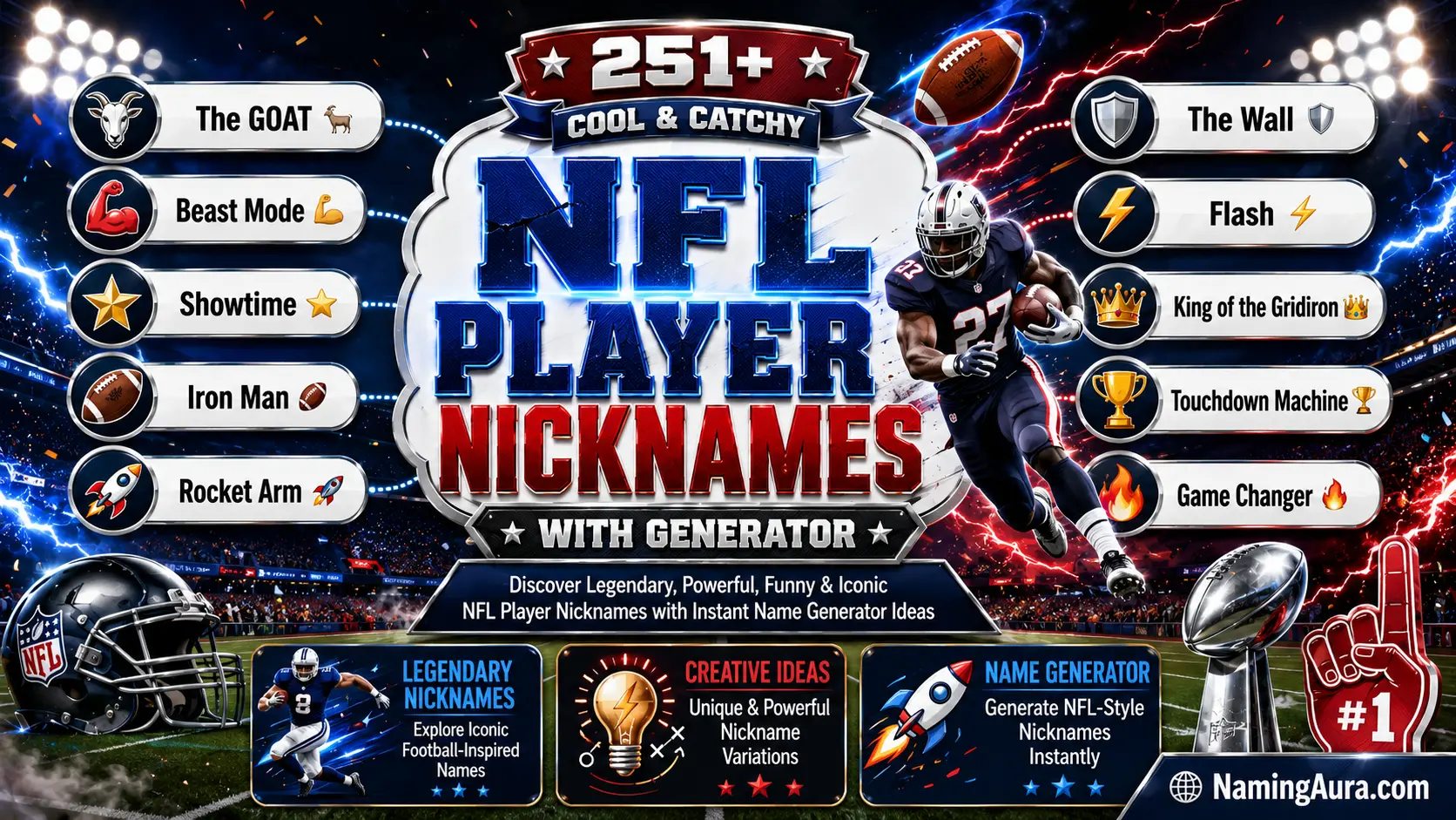 Cool & Catchy NFL Player Nicknames With Generator