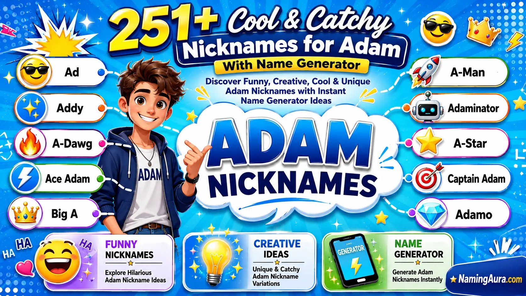 Cool & Catchy Nicknames for Adam With Name Generator