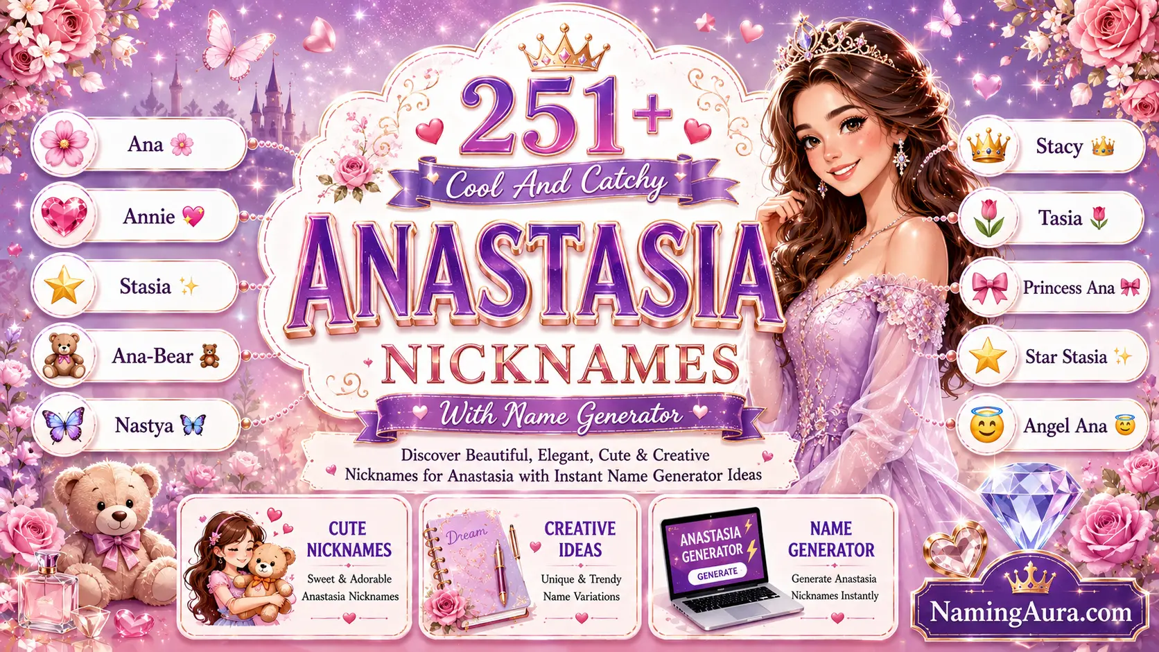 Cool And Catchy Nicknames for Anastasia With Name Generator
