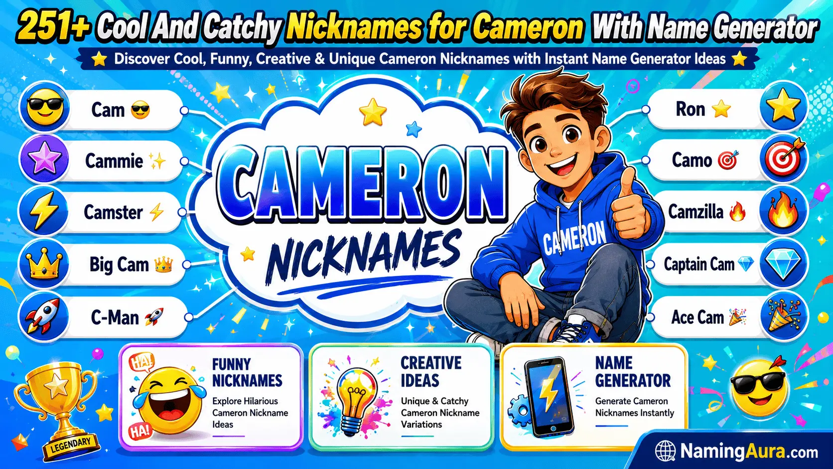 Cool And Catchy Nicknames for Cameron With Name Generator