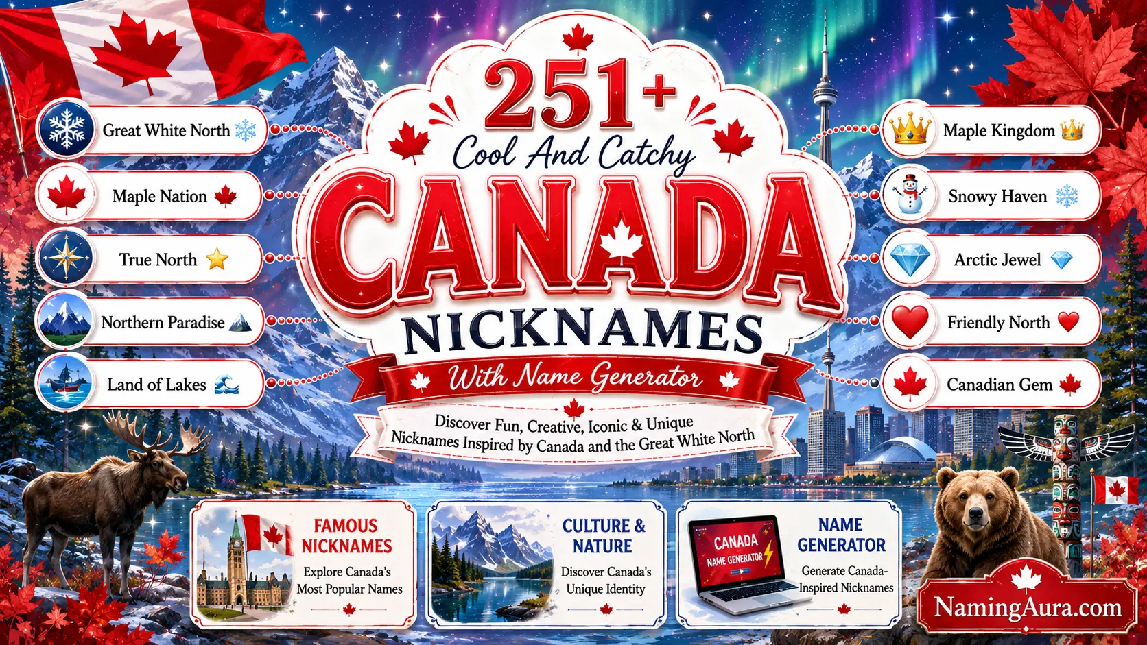Cool And Catchy Nicknames for Canada With Name Generator