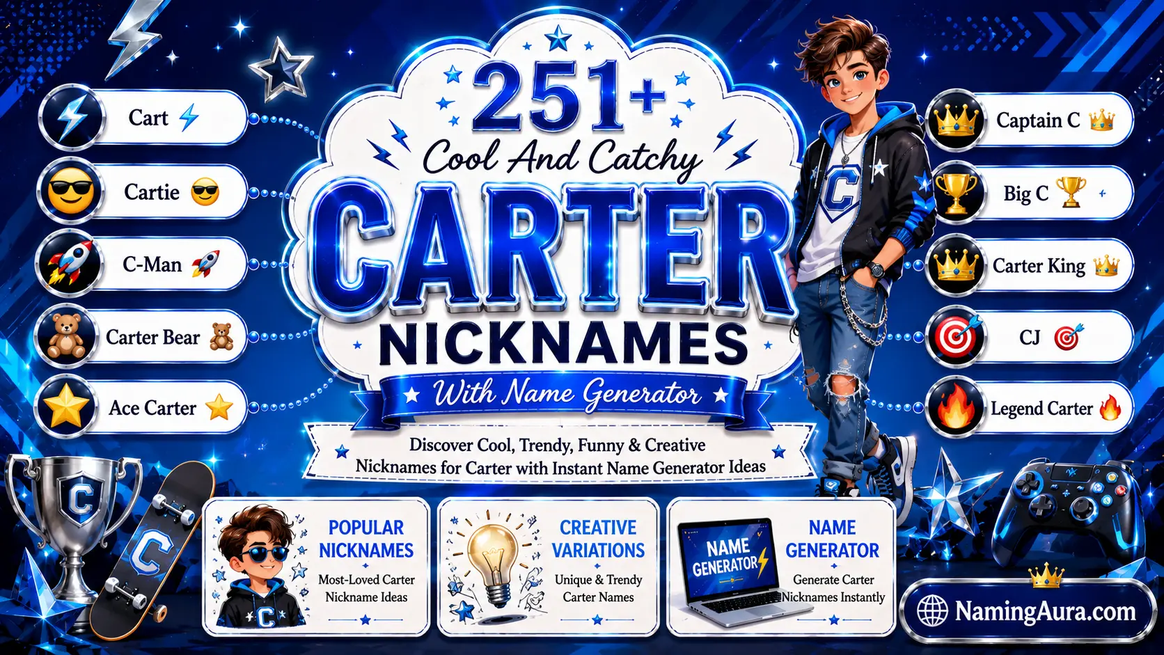 Cool And Catchy Nicknames for Carter With Name Generator