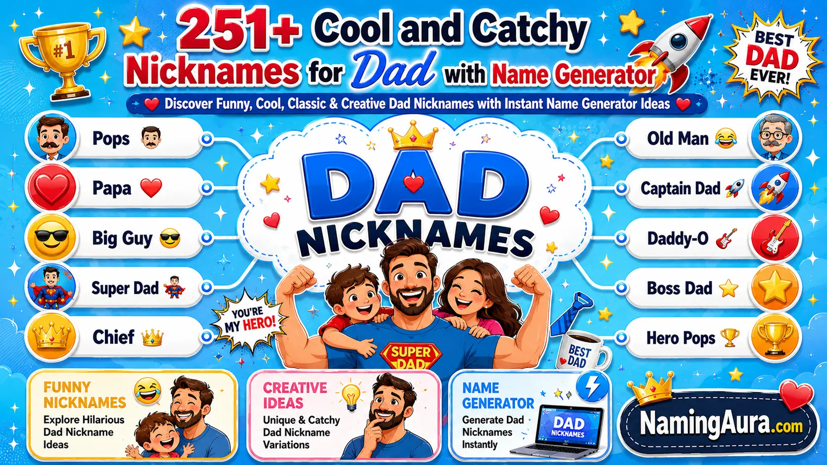 Cool and Catchy Nicknames for Dad with Name Generator
