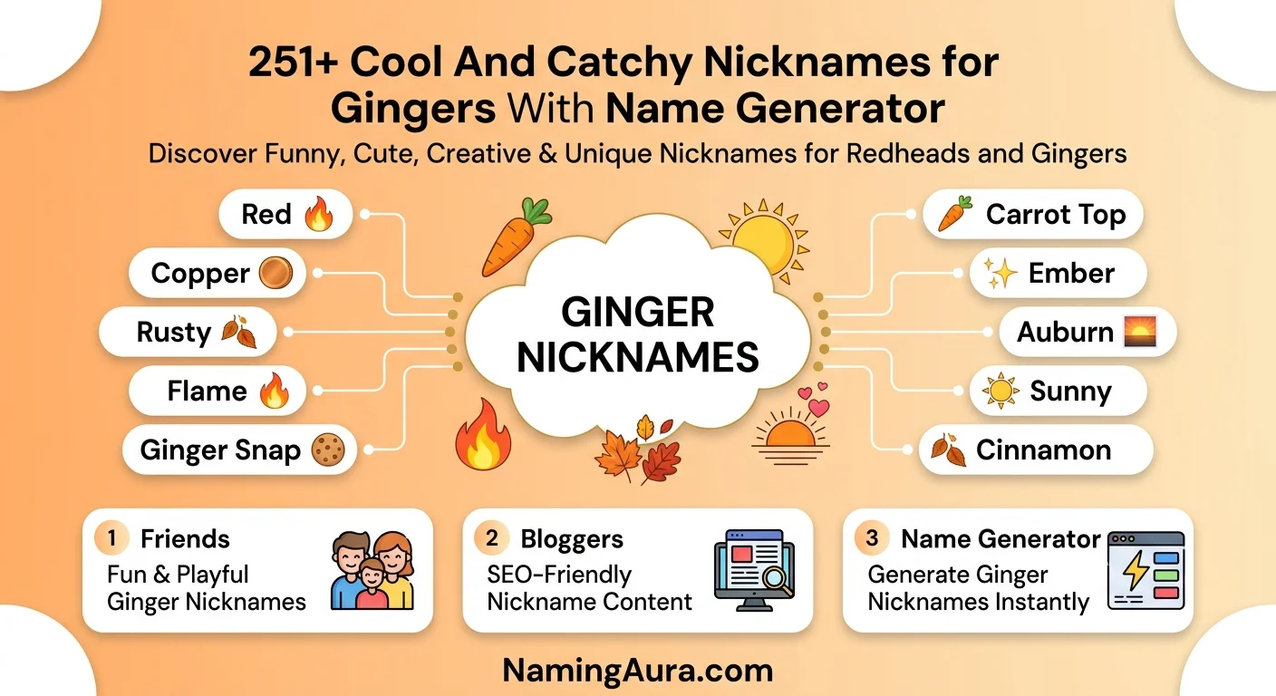 Cool And Catchy Nicknames for Gingers With Name Generator