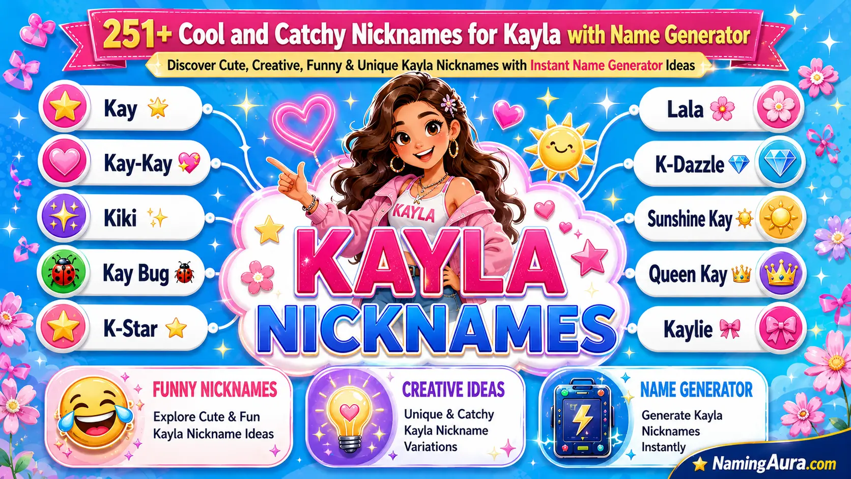 Cool and Catchy Nicknames for Kayla with Name Generator