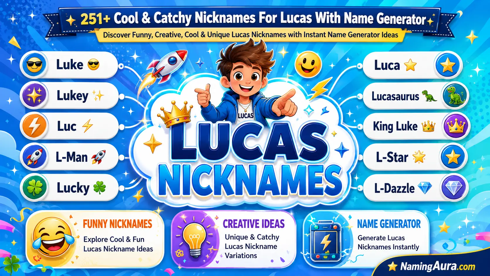 Cool & Catchy Nicknames For Lucas With Name Generator