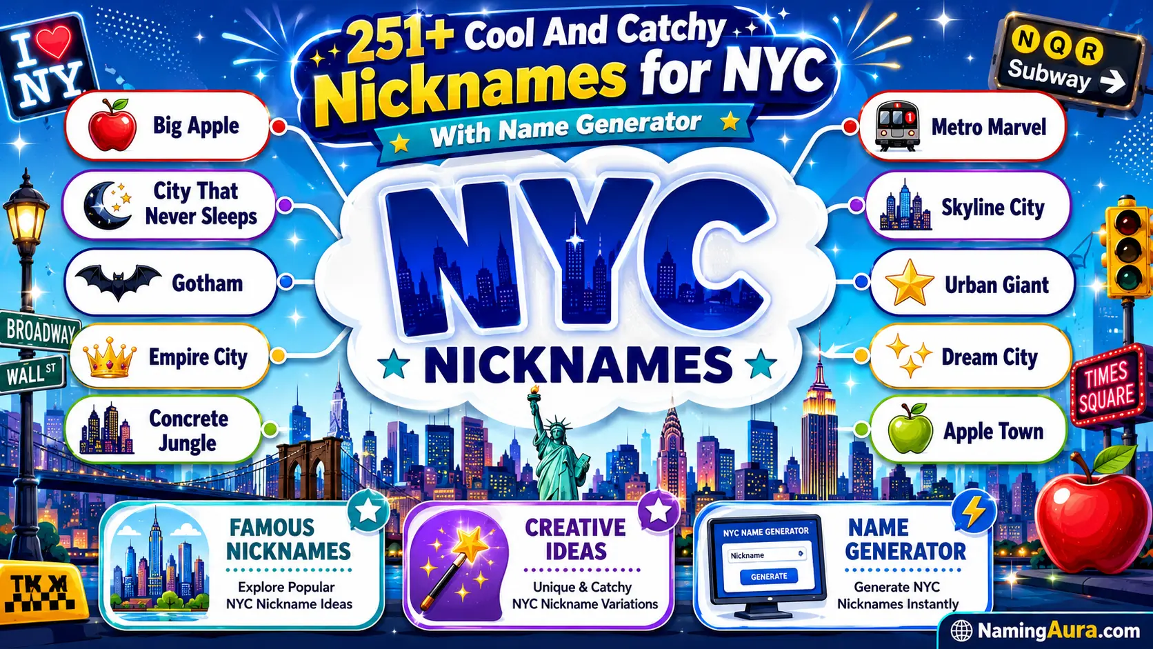 Cool And Catchy Nicknames for NYC With Name Generator