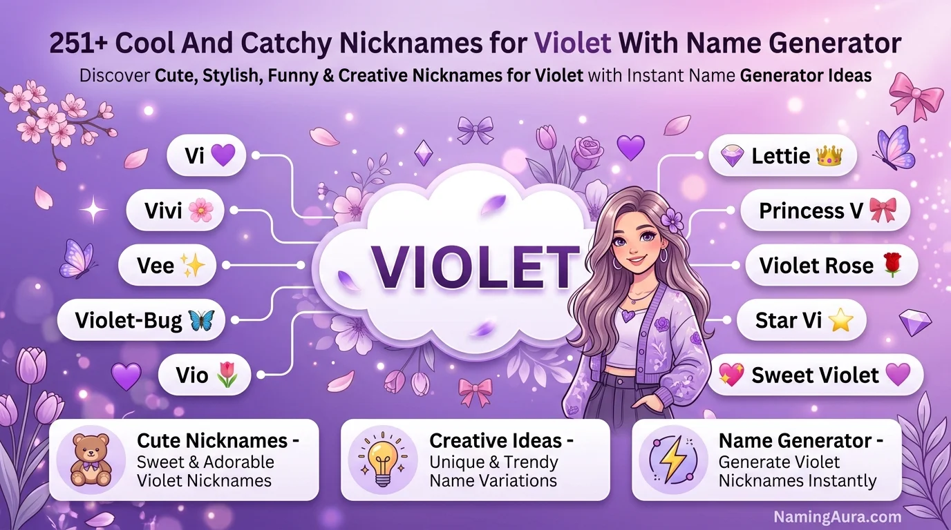 Cool And Catchy Nicknames for Violet With Name Generator