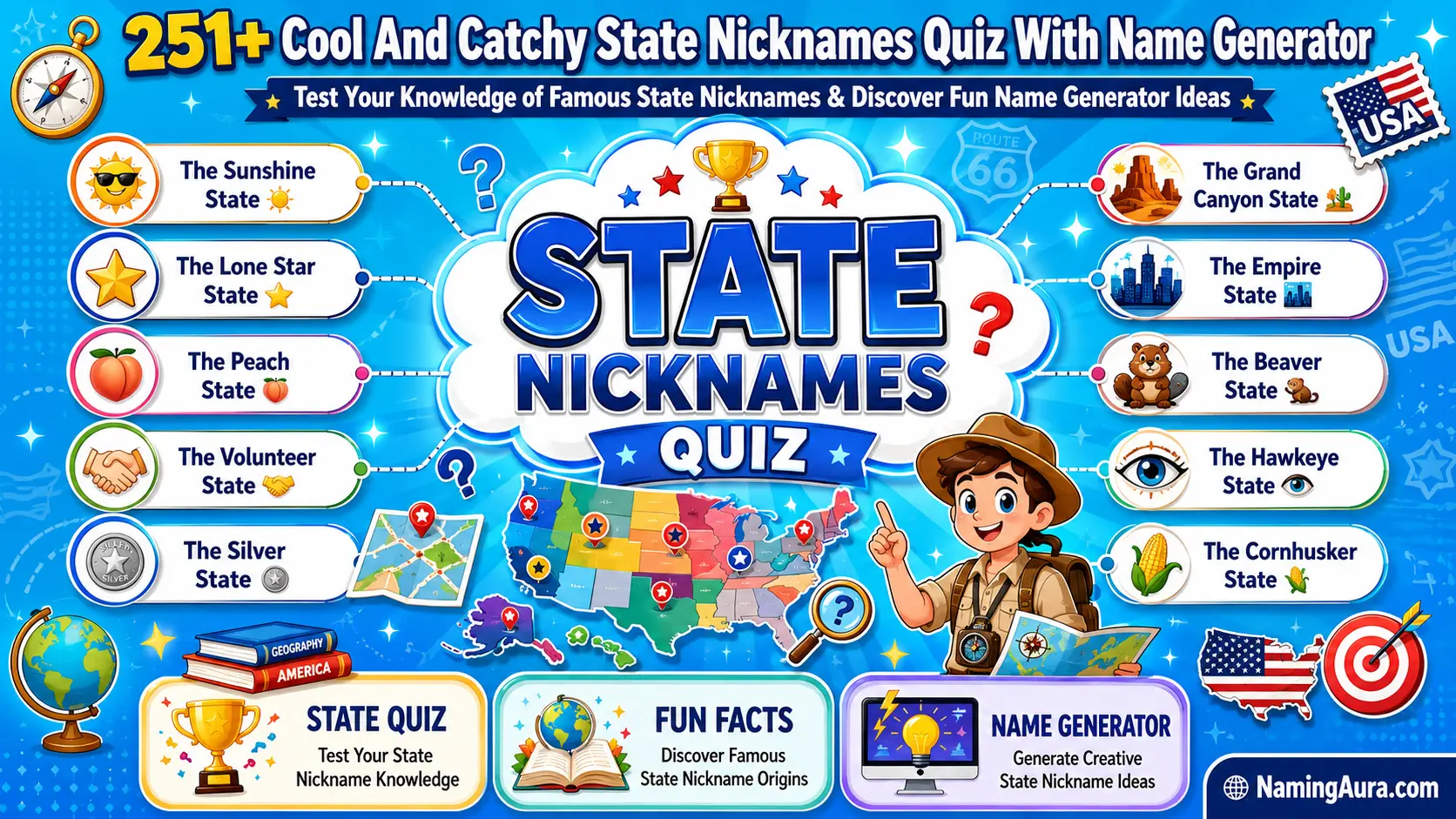 Cool And Catchy State Nicknames Quiz With Name Generator