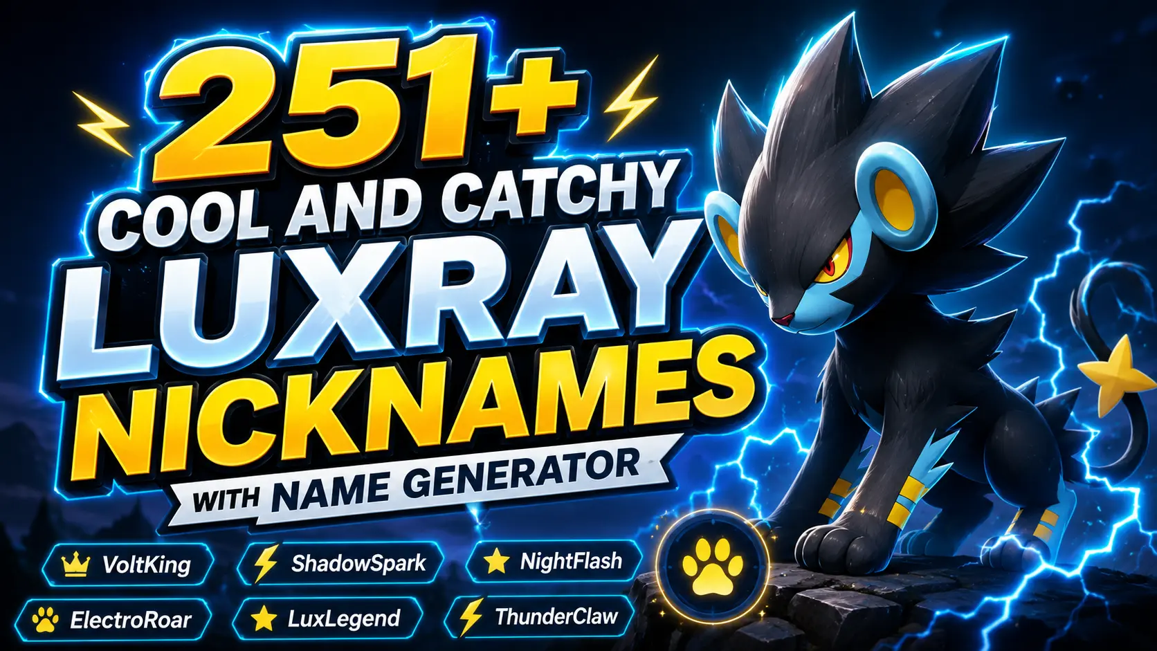 Cool And Catchy Luxray Nicknames With Name Generator