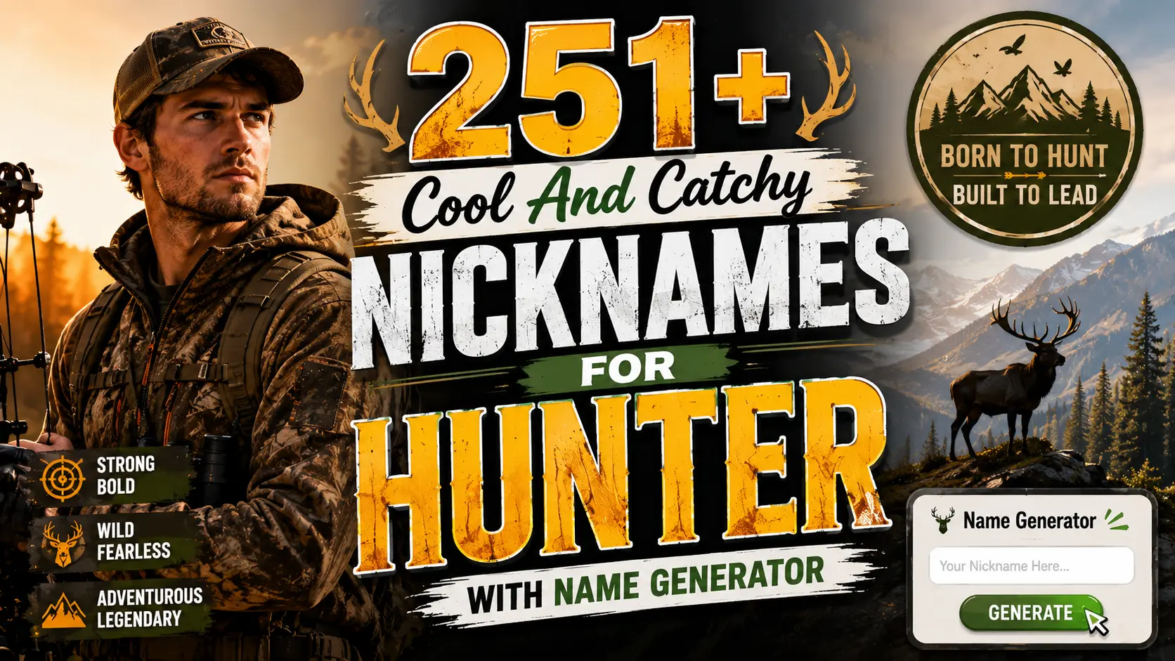 Cool And Catchy Nicknames for Hunter With Name Generator